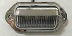 LED License Plate Light Lamp Universal Fits- chrome housing oe classic plasticglass  66x33mm