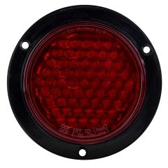 ROUND 24 LED TAIL LAMP CHROME TRIM -  RED LED + RED LENS - CHROME FRAME 