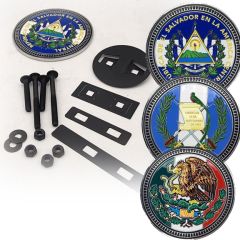 1pcs  top quality Emblems Mexico (Mexican) Flag Car Decal (2.75" Round) -   casted aluminum  Automotive emblem for Vehicles, atv, 